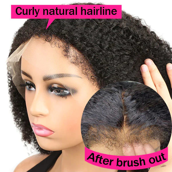 New Natural Type 4c Hairline Curly Line 13x4  HD Frontal Wig  with Curly Baby Hair Natural Hairline - reshine