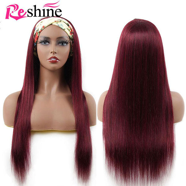 99j colored hair straight hair headband wig