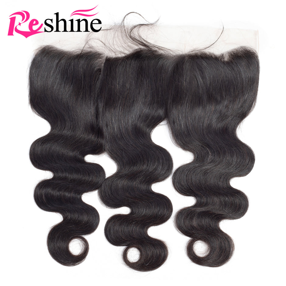 Peruvian Body Wave Human Hair Bundles With Frontal Natural Color Free Part Middle Part - reshine