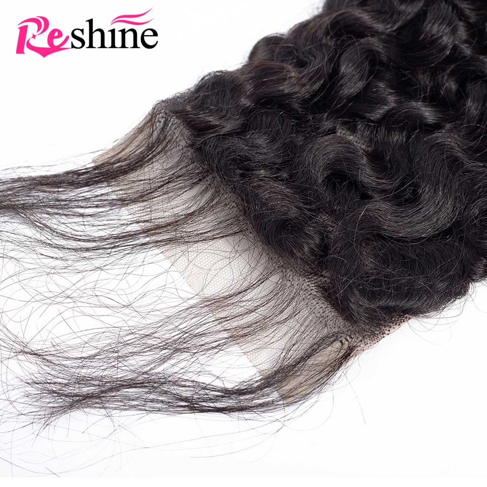 Reshine Hair Water Wave Virgin Human Hair 4 Bundles With Swiss Lace Closure Affordable Human Hair Bundles With Closure - reshine