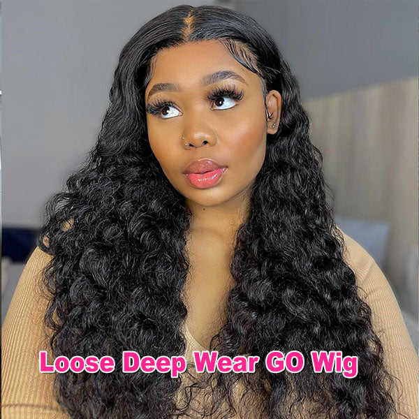 Cheap Loose Deep Wave Glueless Wear Go Wigs 4x6 HD Lace Closure Wigs - reshine