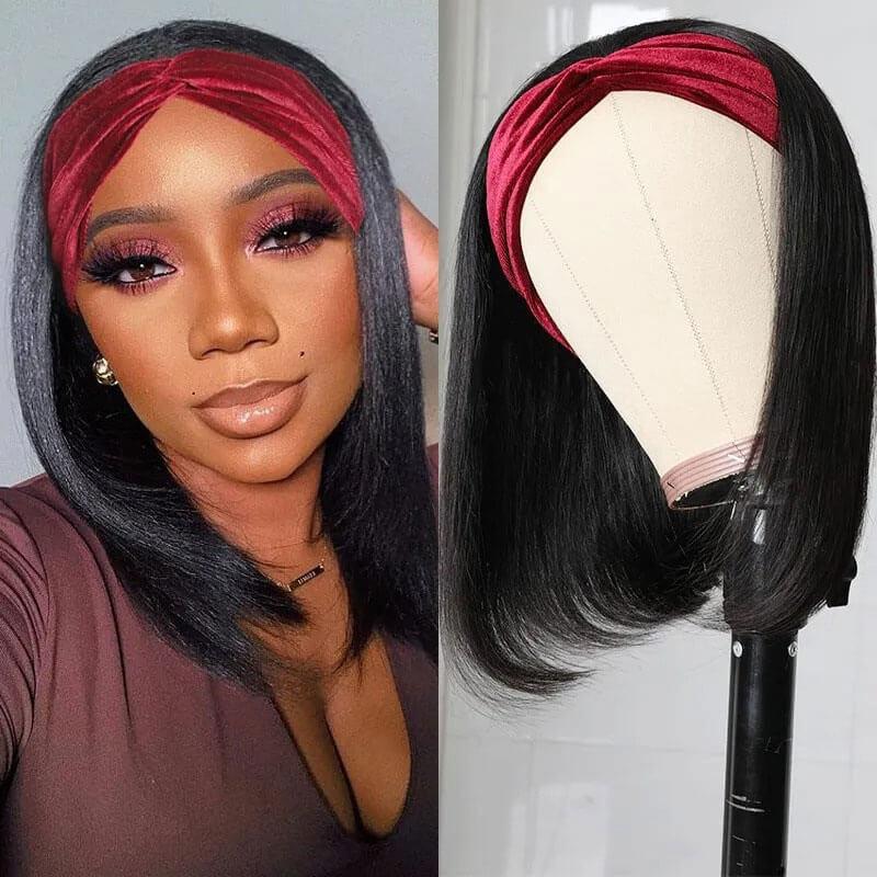 Reshine Hair High Quality Short Bob Straight Headband Wigs For African American - reshine