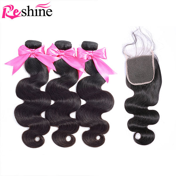 body wave human hair bundles with closure