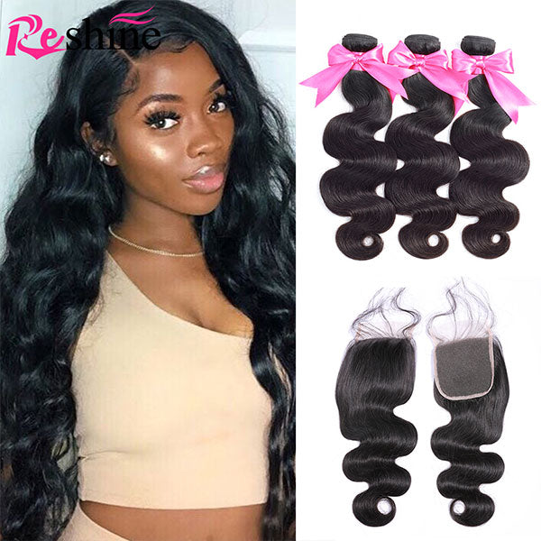 peruvian hair bundles with closure body wave hair