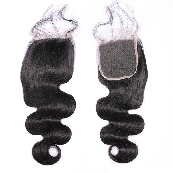 Reshine Hair 12A Human Hair Bundles Body Wave Lace Closure With 3 Bundles Hair Natural Black - reshine