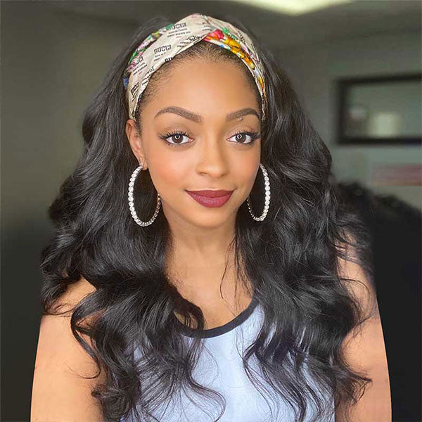 body wave human hair wigs headband wig