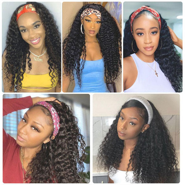 reshine hair cheap head band wigs human hair deep curly hair