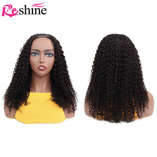 cheap none lace human hair wigs kinky curly hair