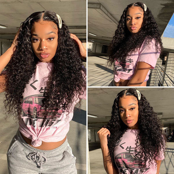 deep wave human hair wigs for black women