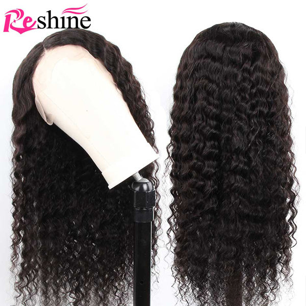 Reshine Hair Deep Wave Human Hair Lace Front Wigs Pre Plucked Deep Curly Brazilian Hair Wigs - reshine