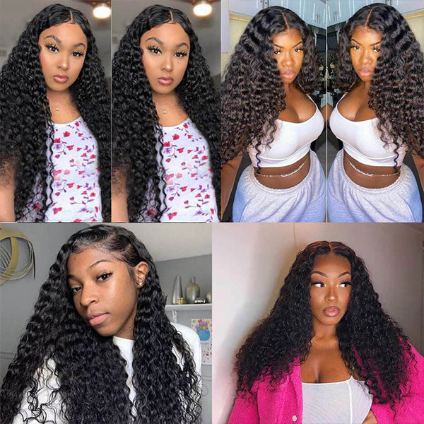 cheap human hair wigs deep wave hair