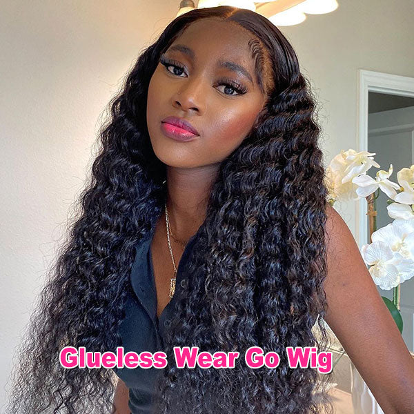 Deep Curly Glueless Wear Go Wigs 6X4 HD Lace Closure Wigs For Women - reshine