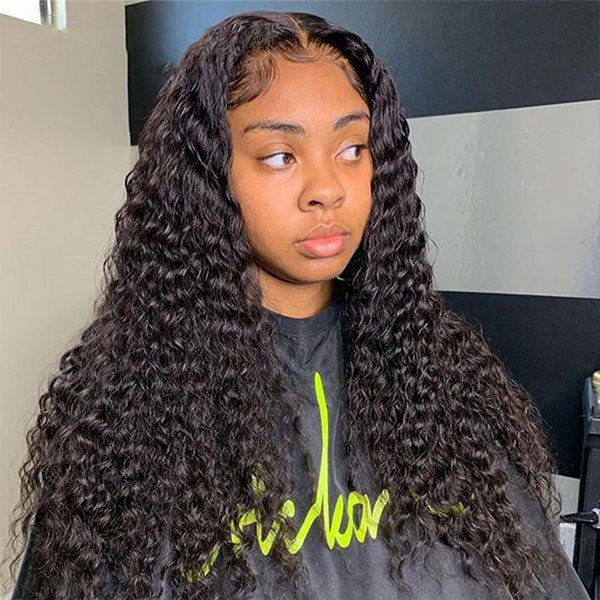 deep wave curly hair lace front wigs