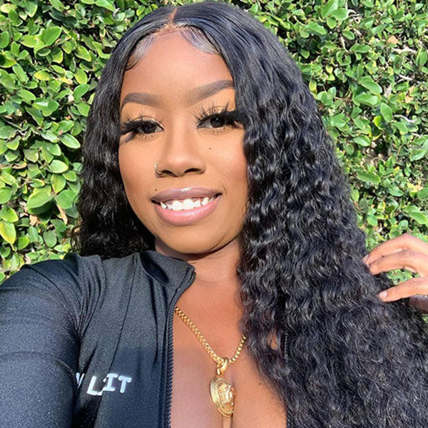 No Leave Out Water Curly Hair V Part Wig Human Hair Cheap Half Wigs For Women Water Wave Wig - reshine