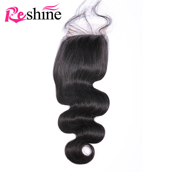 Reshine Hair Brazilian Hair Body Wave Lace Closure Virgin Human Hair 4"x4" Swiss Lace Closure - reshine