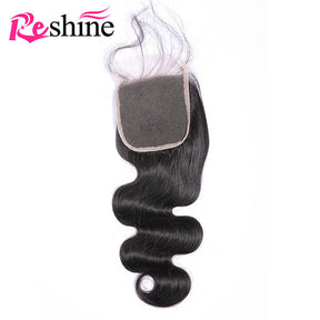 Reshine Hair Brazilian Hair Body Wave Lace Closure Virgin Human Hair 4"x4" Swiss Lace Closure - reshine