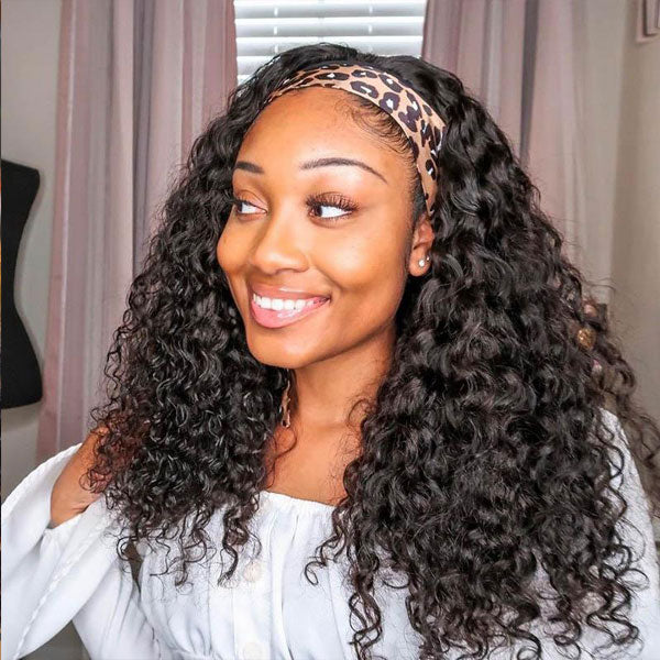 water wave curly hair headband wig