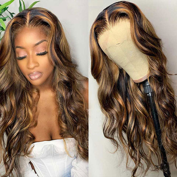 Colored hair body wave lace front wigs