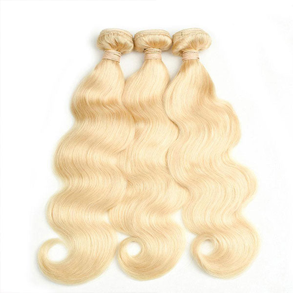 613  Body Wave Hair Bundles Honey Blonde Colored Human Hair Bundles Deal - reshine