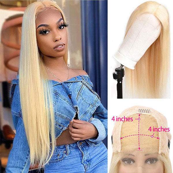 honey blonde straight human hair wigs