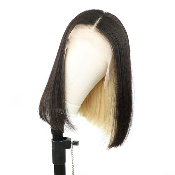 Peekaboo Honey Blonde Underlight Hair Wig  Short Bob Straight Human Hair Wigs Two Tones Colored Wig - reshine