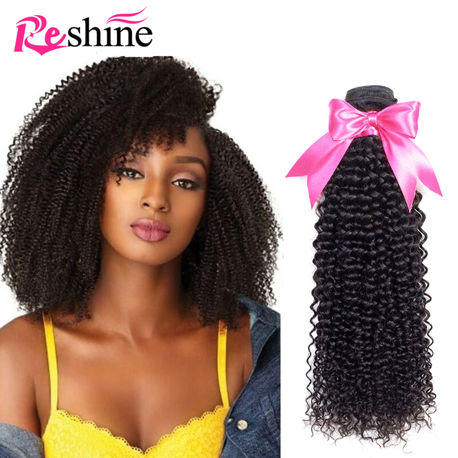 Brazilian/Peruvian/Malaysian Curly Hair 4 Bundles Kinky Curly Human Hair Weaving - reshine