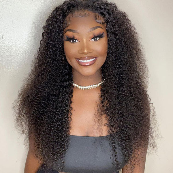 kinky curly hair lace front wigs for black women