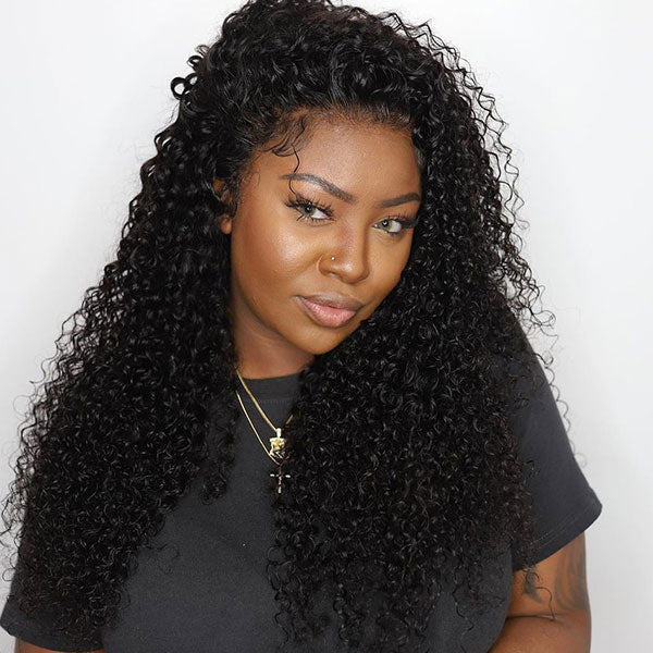 Reshine Hair Kinky Curly Hair Lace Front Wigs Virgin Human Hair Wigs Curly Hair HD Lace Wigs - reshine