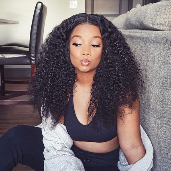 Reshine Hair Kinky Curly Hair Lace Front Wigs Virgin Human Hair Wigs Curly Hair HD Lace Wigs - reshine