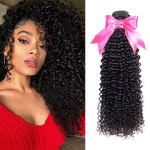 Kinky Curly Human Hair Bundles 10-26 Inch Natural Color Curly Hair 3 Bundles - reshine