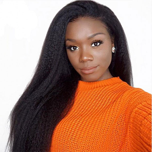 kinky straight human hair wigs