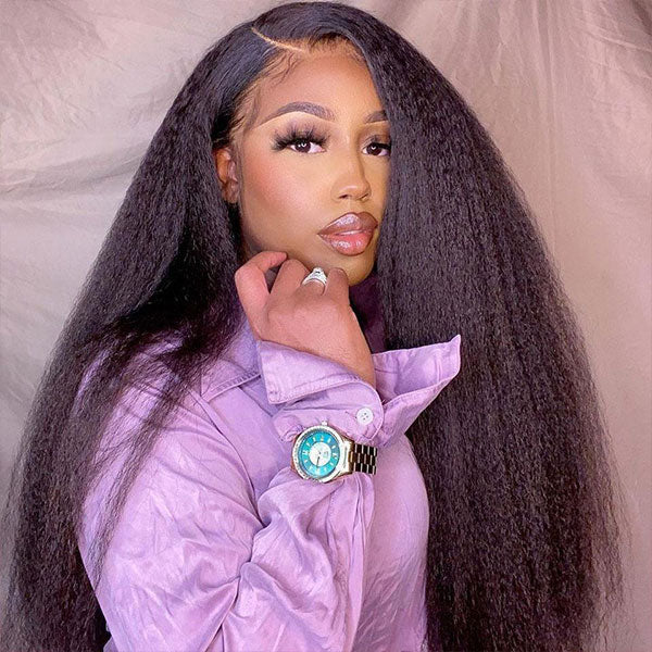 kinky straight human hair wigs