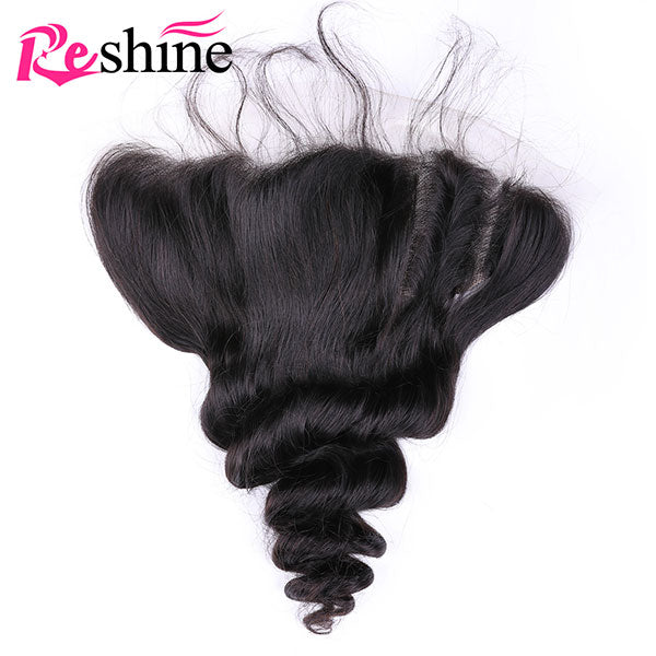 Reshine Hair Loose Wave Human Hair Lace Frontal Closure With Baby Hair Free Part Middle Part - reshine