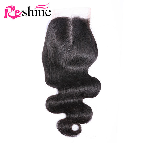 Reshine Hair Brazilian Hair Body Wave Lace Closure Virgin Human Hair 4"x4" Swiss Lace Closure - reshine