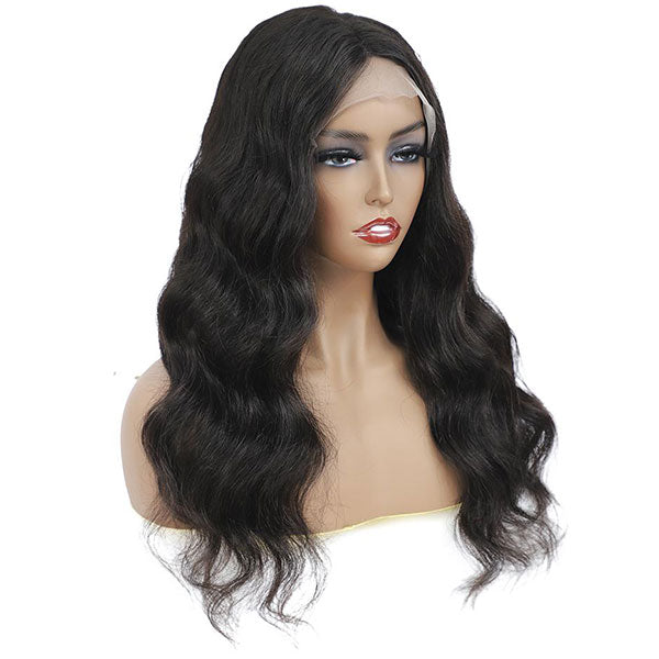 natural black body wave hair lace wigs 