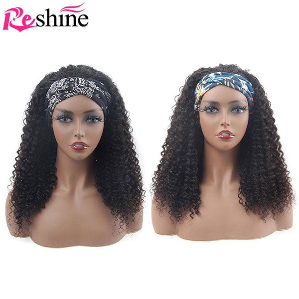 natural color headband wig kinky curly human hair