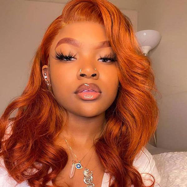 reshine hair body wave hair ginger orange colored human hair wigs