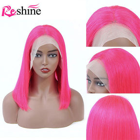 pink hair straight wig bob wigs