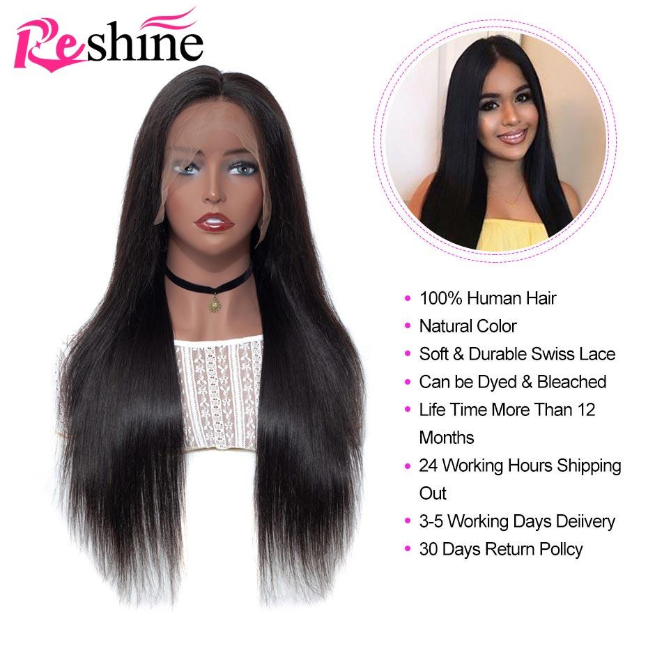 360 Lace Frontal Human Hair Wigs 8-24 Inch Straight Human Hair Wig Natural Color - reshine