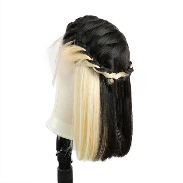 Peekaboo Honey Blonde Underlight Hair Wig Short Bob Straight Human Hair Wigs Two Tones Colored Wig - reshine