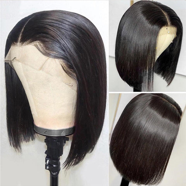 straight hair lace front human hair wigs bob wig