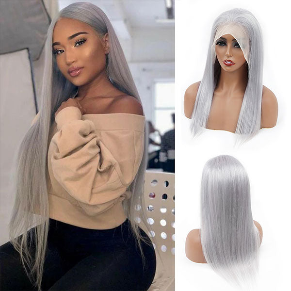 straight human hair wigs grey hair