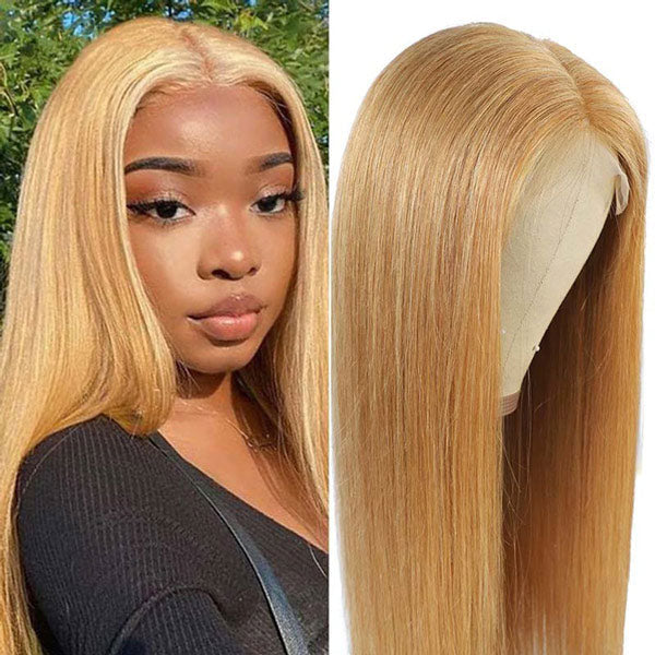 Reshine Hair Strawberry Blonde Straight Human Hair Lace Wigs For Women - reshine