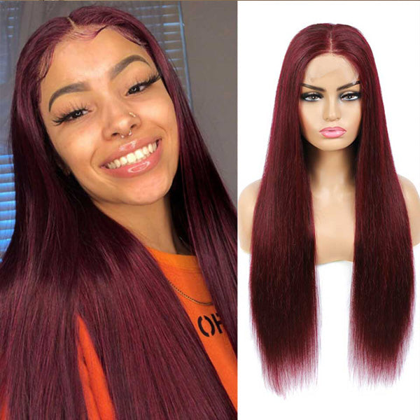 straight hair lace front human hair wigs for black women