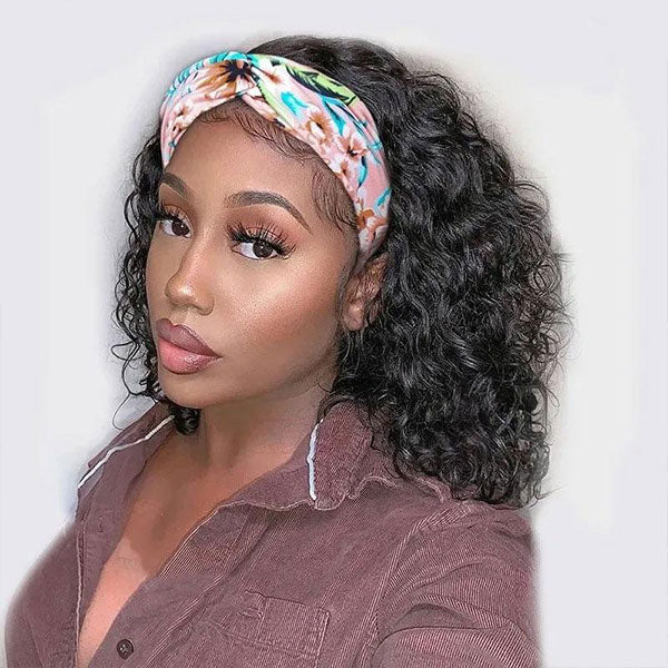 water wave hair bob headband wig