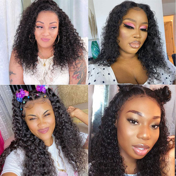 water wave hair lace front wigs 100% human hair