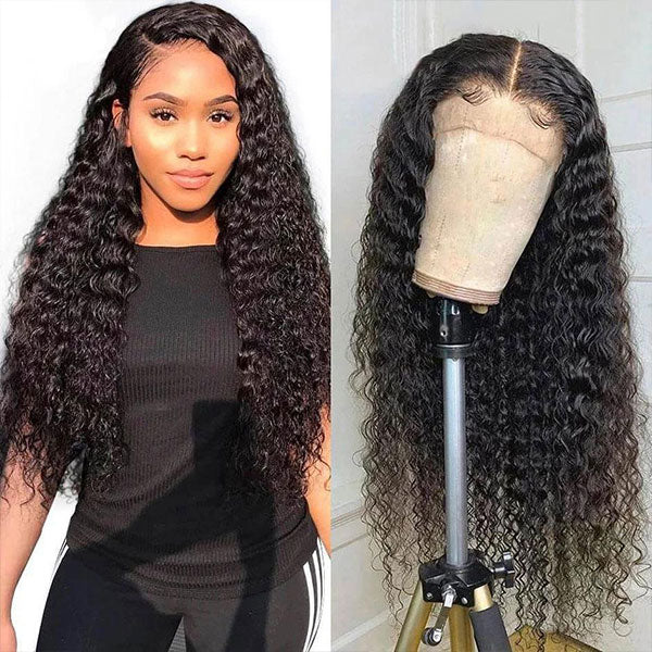 long curly hair water wave human hair wigs