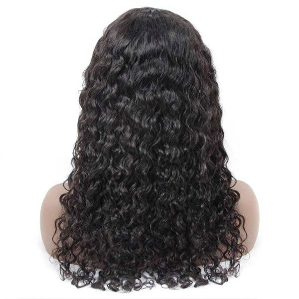 water wave wig with bangs human hair