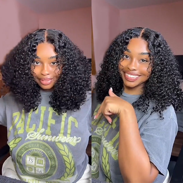 Summer Hair Water Wave Bob Bleached Knots Lace Front Wigs 13x6 Transparent Lace Wig Virgin Human Hair Wigs