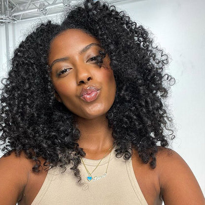 Bleached Knots Afro Curly Hair HD Lace Closure Wigs 4x4 5x5 Lace Wigs For Women - reshine